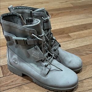 Timberland Women's Light Gray Combat Boots